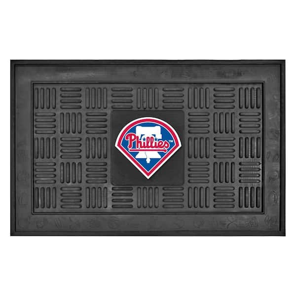 FANMATS MLB Philadelphia Phillies Black 19 in. x 30 in. Vinyl Indoor/Outdoor Door Mat