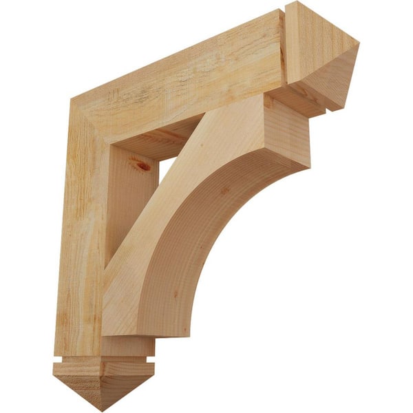 Ekena Millwork 6 in. x 28 in. x 28 in. Douglas Fir Westlake Arts and Crafts Rough Sawn Bracket