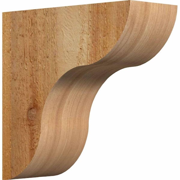 Ekena Millwork 4 in. x 10 in. x 10 in. Western Red Cedar Carmel Rough Sawn Corbel