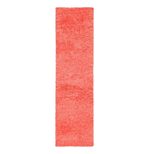 SUPERIOR Shag Spiced Coral 2 ft. 3 in. x 11 ft. Elegant Soft Plush Area Rug