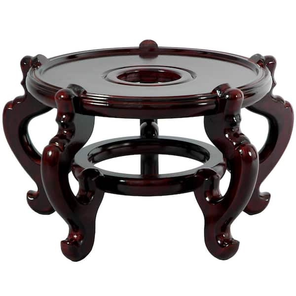 Oriental Furniture 10.5 in. Rosewood Fishbowl Stand in Rosewood