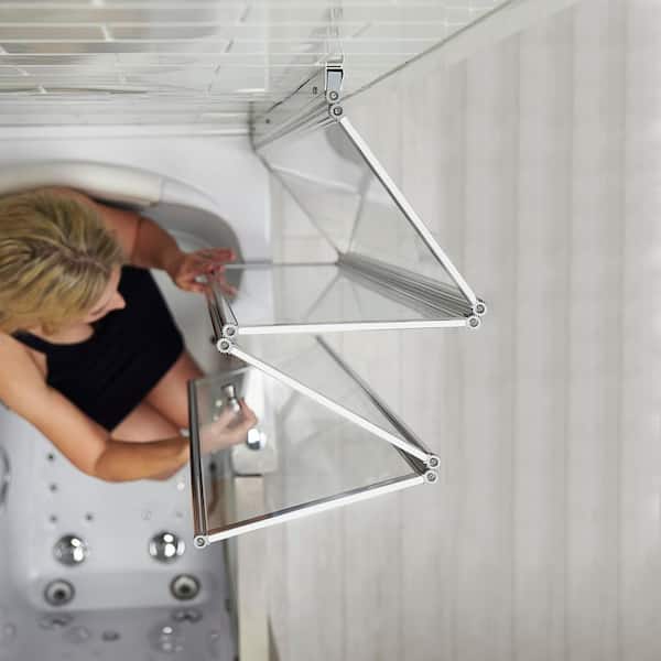 Elite 52 in. Walk-In Whirlpool and Air Bath Bathtub in White with LH Door, Thermostatic Faucet, Dual Drain,Shower Screen