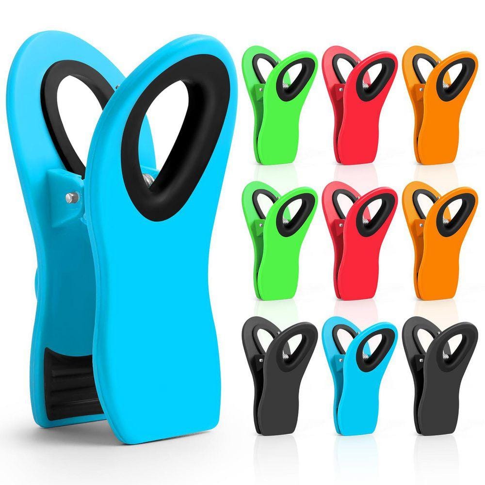 JFVKAF Colorful Plastic Chip Clips Set [10-Pack] with Strong Spring ...