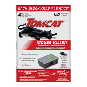 Mouse Killer Child Resistant, Disposable Station, 4 Pre-Filled Ready-To-Use Bait Stations