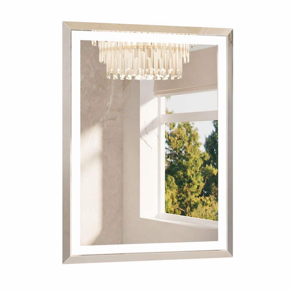 32 in. H x 24 in. W Frameless LED Lighted Bathroom Vanity Wall Mirror with Beveled Edge, Anti-Fog Tempered Glass price history on PriceWatchPro