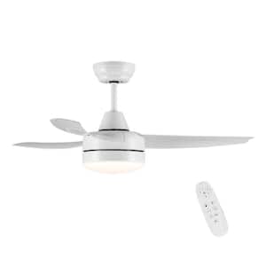 AeroGlow 42 in. Indoor White Ceiling Fan with LED Light Bulbs and Remote Control