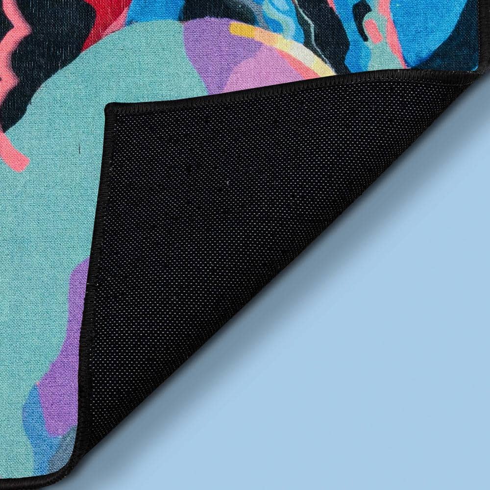 Vibrant Multicolor Synthetic Rectangular Washable Area Rug