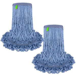 1.25 in. Loop End String Mop Blended Mop Head Replacement Refill 20 oz. Blue (2-Pack)