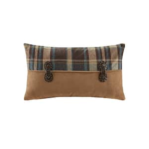 Hadley Plaid Pieced Oblong Multi 12 in. x 20 in. Throw Pillow