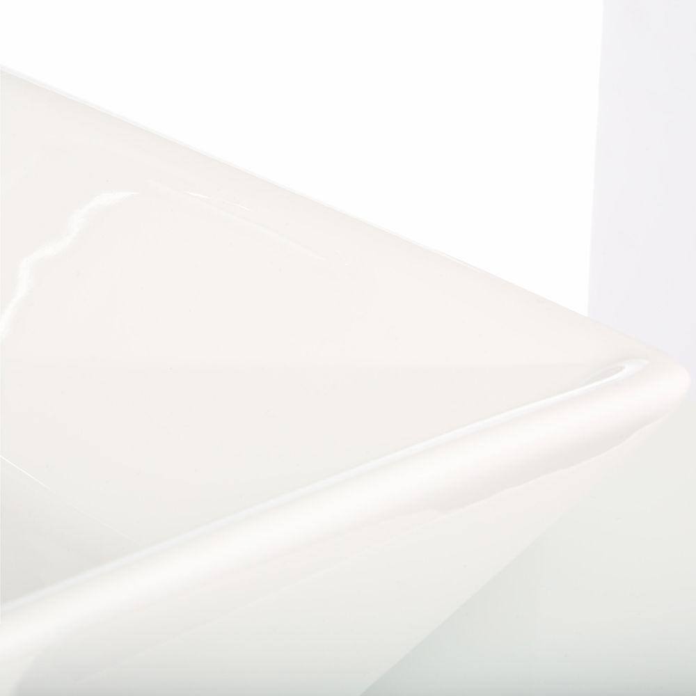 White Ceramic Top 30" Modern Freestanding Vanity Set with Mirror