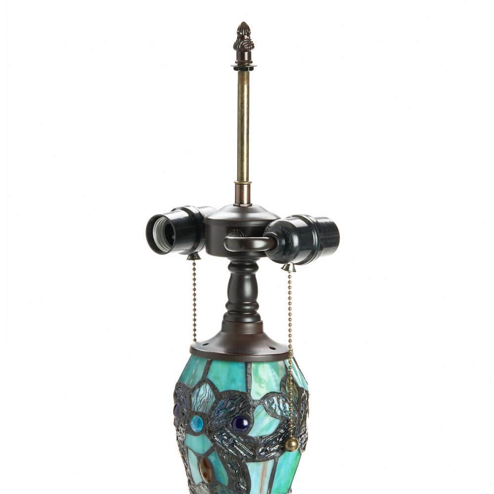 Harlow 20" Green Stained Glass Dome Accent Lamp