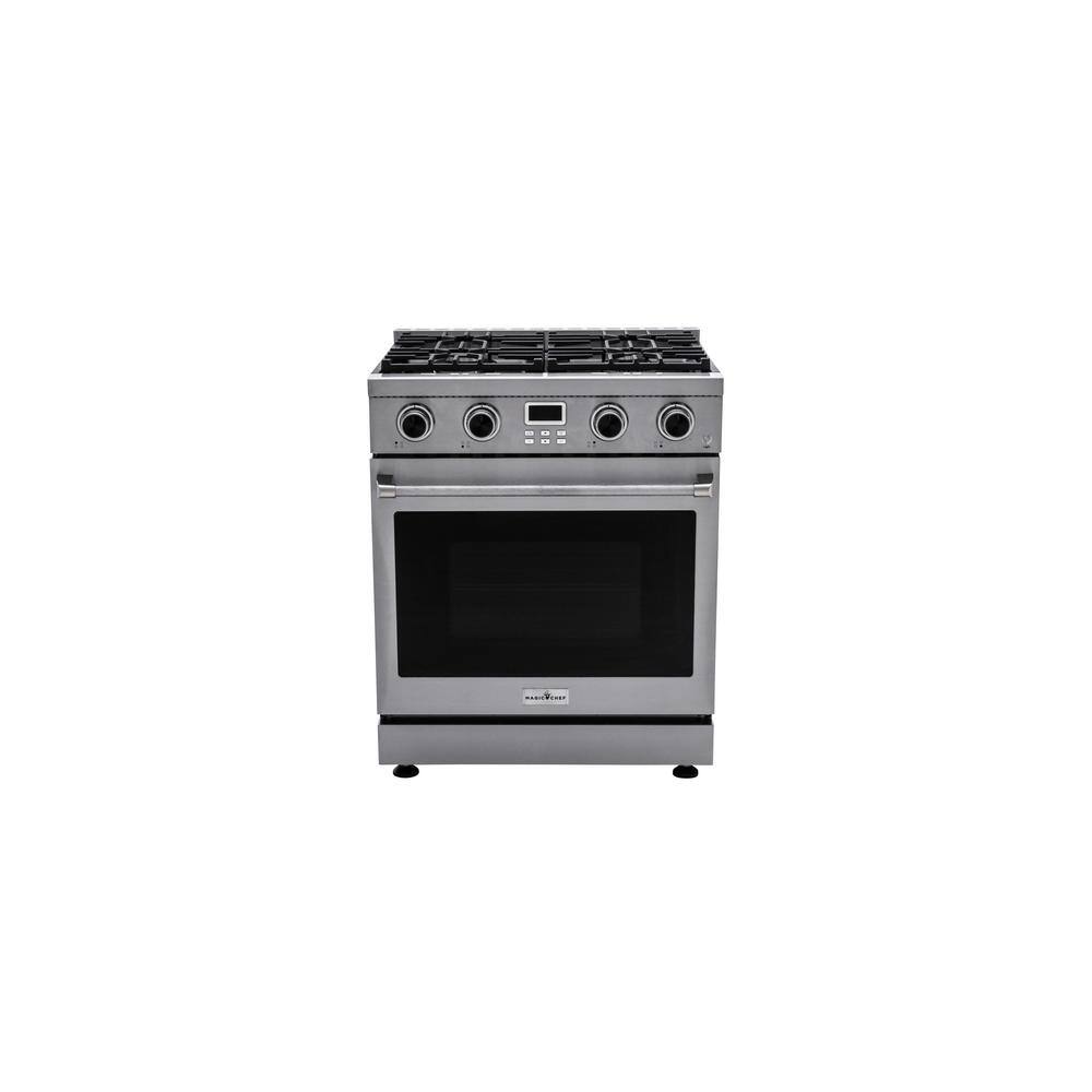 Magic Chef 30 in. 4 -Burner Slide-in Gas Range in Stainless with ...