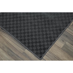 Medallion Cinder Gray 4 ft. x 6 ft. Casual Tufted Solid Color Checkered Polypropylene Area Rug