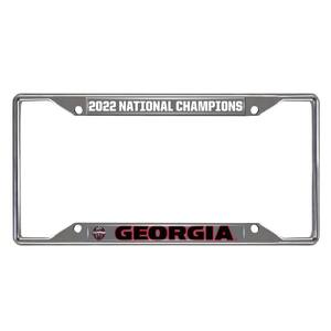University of Georgia 2022-23 National Champions Chrome Metal License Plate Frame, 6.25in x 12.25in