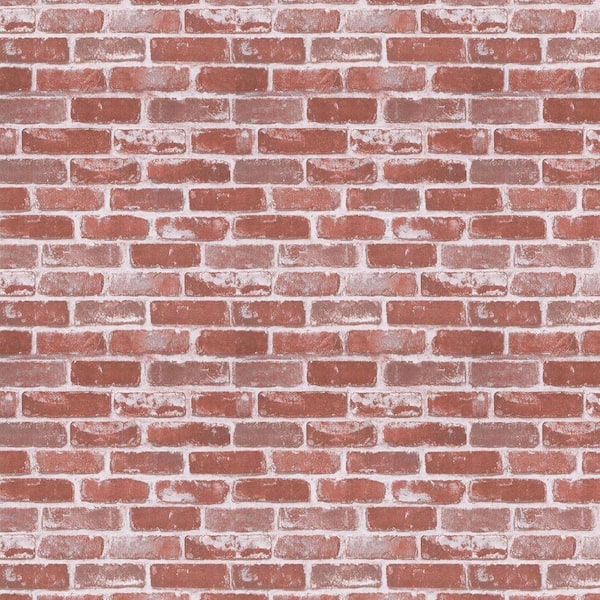 Red Brick Self-Adhesive Removable Peel and Stick Wallpaper Roll ...
