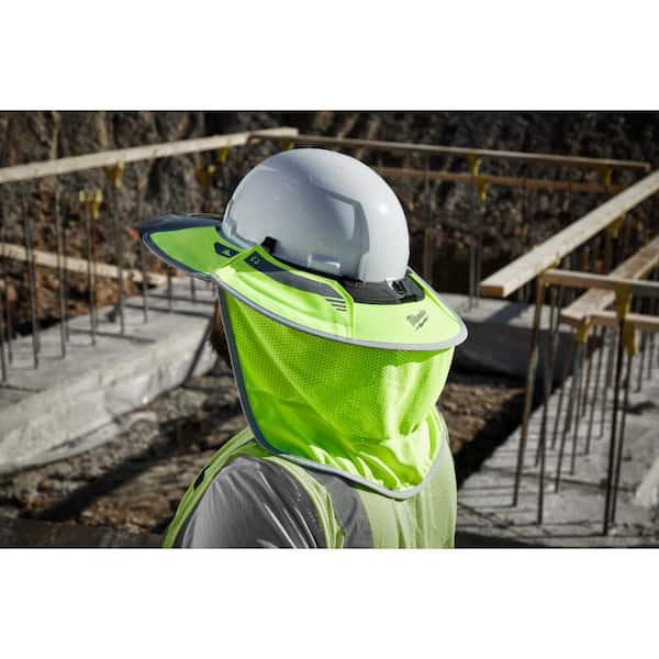 Milwaukee BOLT Tinted Brim Visor with High Visibility Yellow Mesh Sunshade  and 360-Degree UV Protection 48-73-1072 - The Home Depot
