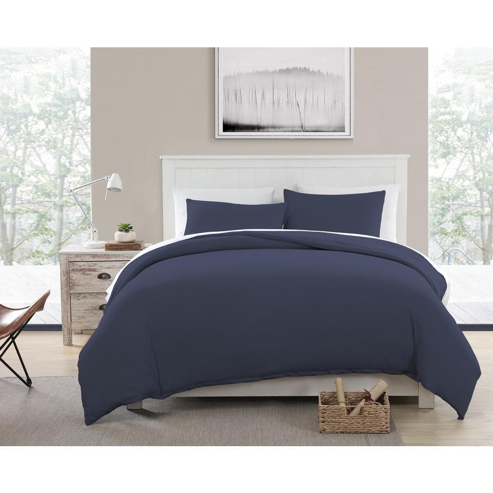 Eco-Friendly Recycled Cotton Blend T-shirt Jersey Blue Full/Queen Duvet and