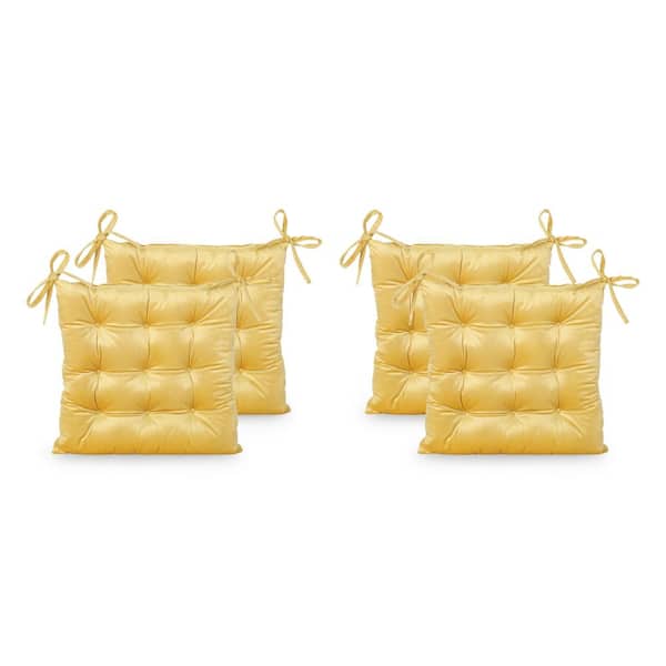 Noble House Foxhall Honey Tufted Dining Chair Pad (Set of 4)