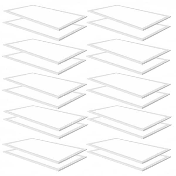 20-Pack 2 ft. x 4 ft. 7800 Lumens 0/10V-Dimmable Integrated LED Flat Panel Light 5000K Drop Ceiling Lights ETL Listed