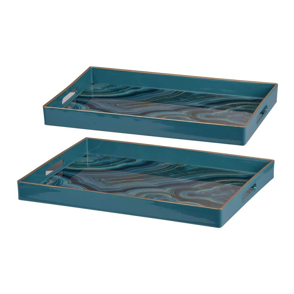 Lifetime Brands Set Of 2-MDF Multi Colored Decorative Tray 5282173