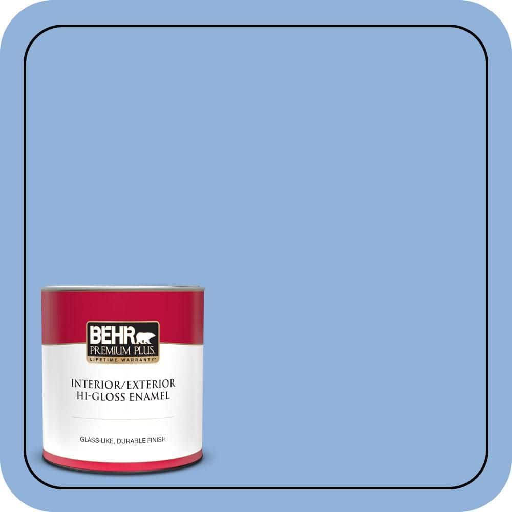 1 qt. #580B-5 Cornflower Blue Hi-Gloss Enamel Interior/Exterior Paint & Primer product image for price tracking