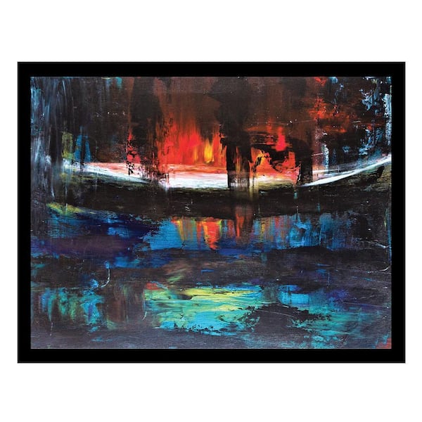 VENICE BEACH Collections Wahl Abstract Art Design-Grey/Orange by Sarah Wahl 1 Piece Framed Graphic Print Abstract Print 18 in. x 14 in.