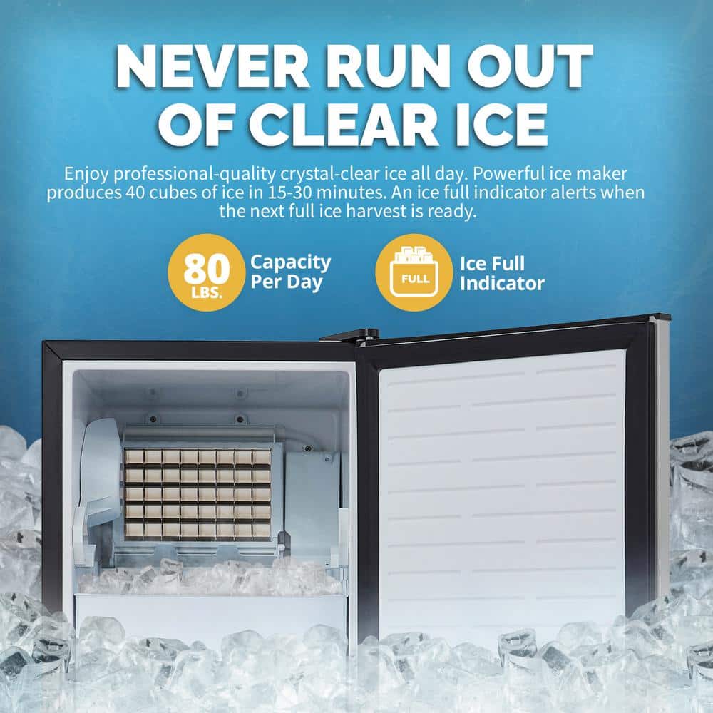 Newair 15" Stainless Steel Undercounter Ice Maker with Fingerprint Resistant Door