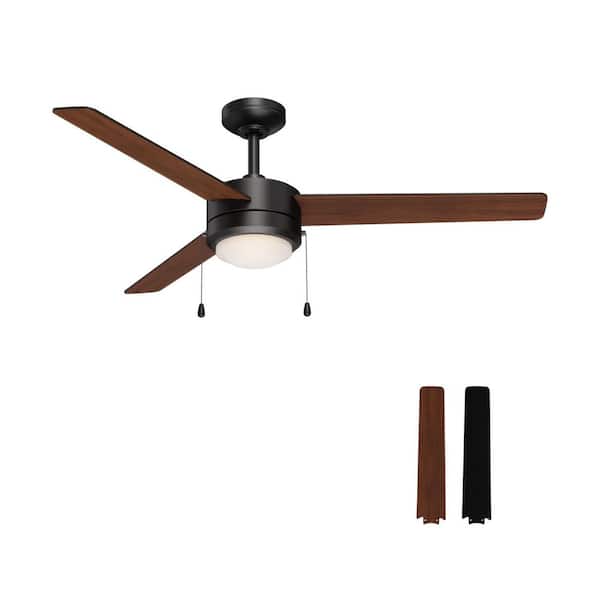 Loft 52 in. Indoor Morden Matte Black Ceiling Fan with Integrated LED Light and Reversible Blades