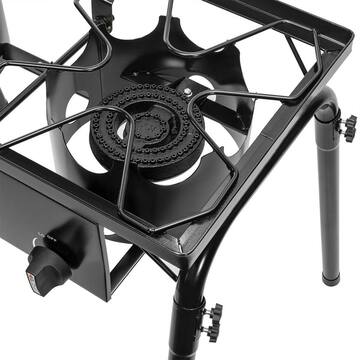 70,000 BTU Propane Gas Double Burner Outdoor Fryer Stove-Top Stand with Detachable Legs and Hose Regulator