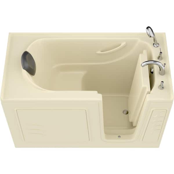 Universal Tubs Safe Premier 60 in. x 30 in. Right Drain Walk-In Non-Whirlpool Bathtub in Biscuit