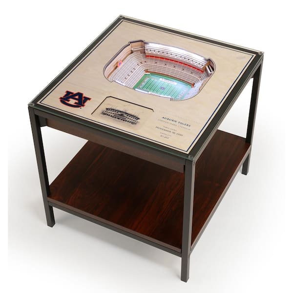 NCAA Auburn Tigers 23 in. x 22 in. 25-Layer StadiumViews Lighted End Table