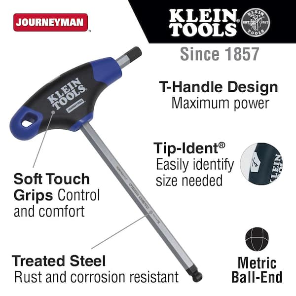 Klein Tools 2.5 mm Ball-End Journeyman T-Handle Hex Key 6 in. JTH6M25BE -  The Home Depot