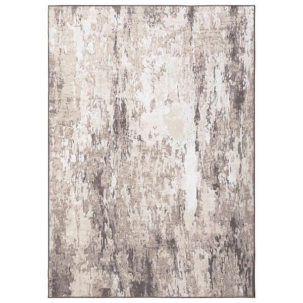 Brown 5 ft. x 7 ft. Modern Abstract Decorative Area Rug Polyester