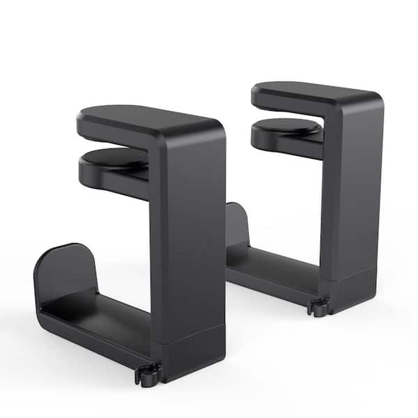 BIBIVIS 2-Pack Rotating Headphone Stand, Adjustable Clamp-on Headphone Holder with 360° Swivel and Cable Clip Organizer
