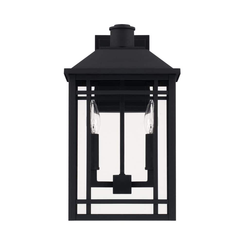 Braden 17 in. Black Outdoor Hardwired Wall Lantern Sconce with No Bulbs Included price history on PriceWatchPro