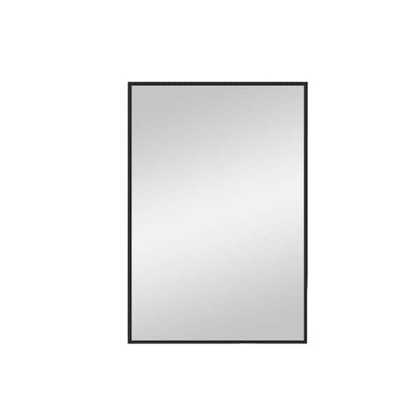 HomeRoots 26 in. x 38 in. Classic Irregular Framed Black Vanity Mirror