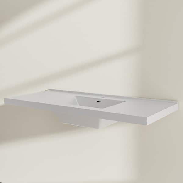 Modland Baily 48 in. W x 22 in. D Solid Surface White Rectangular