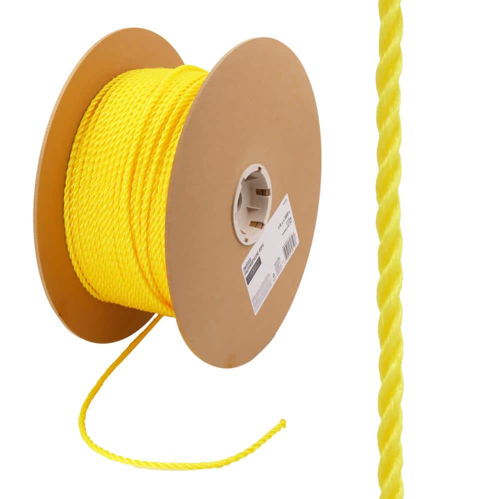 Everbilt 1/4 in. x 800 ft. Polypropylene Twist Rope, Yellow 72610 - The  Home Depot