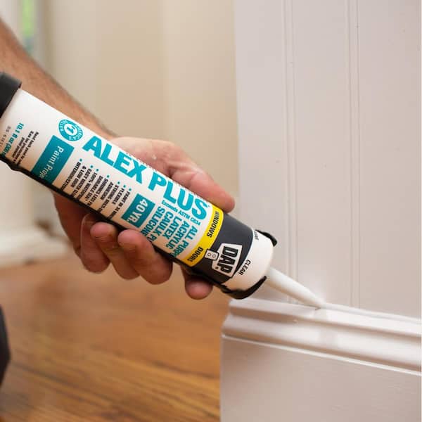 DAP - Alex Plus 10.1 oz. White Acrylic Latex Caulk Plus Silicone