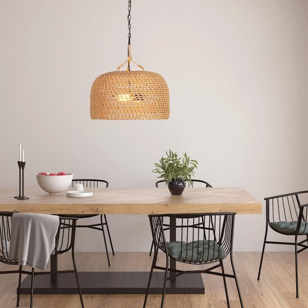 Hampton Bay Summerpoint 120-Watt 2-Light Black Shaded Pendant