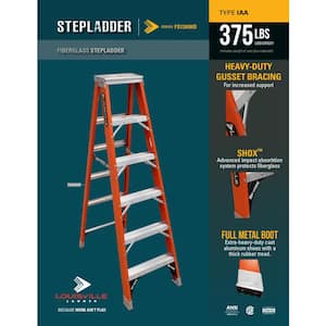 4 ft. Fiberglass Step Ladder with 375 lb. Load Capacity Type IAA Duty Rating