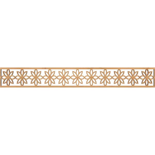 Ekena Millwork Daisy Fretwork 0.375 in. D x 46.5 in. W x 6 in. L Maple Wood Panel Moulding