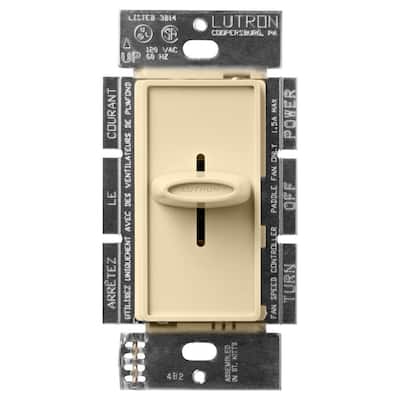 Lutron Skylark Fan Control, 3-Speed, 1.5-Amp/Single-Pole, Ivory (SFSQ-FH-IV)