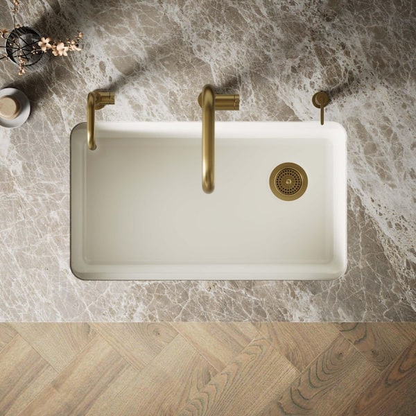 KOHLER Riverby 33 in. Undermount Single Bowl Cast Iron Kitchen