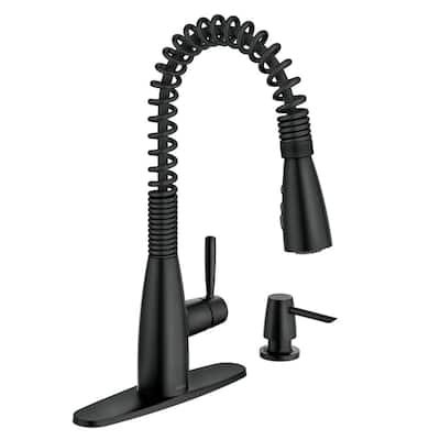 Springvale Single-Handle Pull-Down Sprayer Kitchen Faucet with Reflex and Power Boost in Matte Black