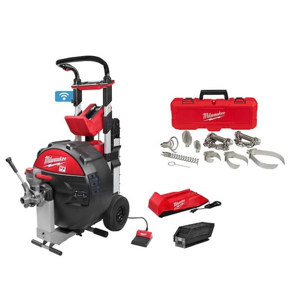 Milwaukee MX Fuel Lithium-Ion Cordless Sewer Drum Machine Kit with Cable Head Attachment Kit