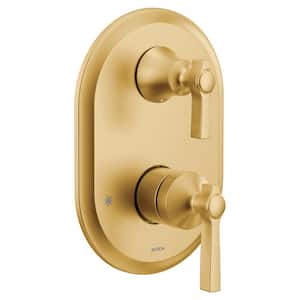 Flara M-CORE 3-Series 2-Handle Shower Trim Kit with Integrated Transfer Valve in Brushed Gold (Valve not Included)