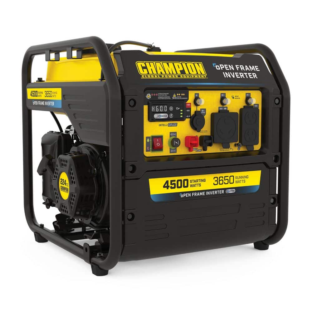 Champion 4500/3650-Watt Recoil Start Gas Open Frame Inverter Generator, Free 3-Year Warranty for RV and Home