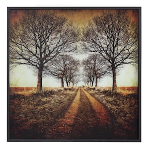 Tempered Glass Series "Distance" Printed Landscape Photo Wall Art 32 in. x 32 in.