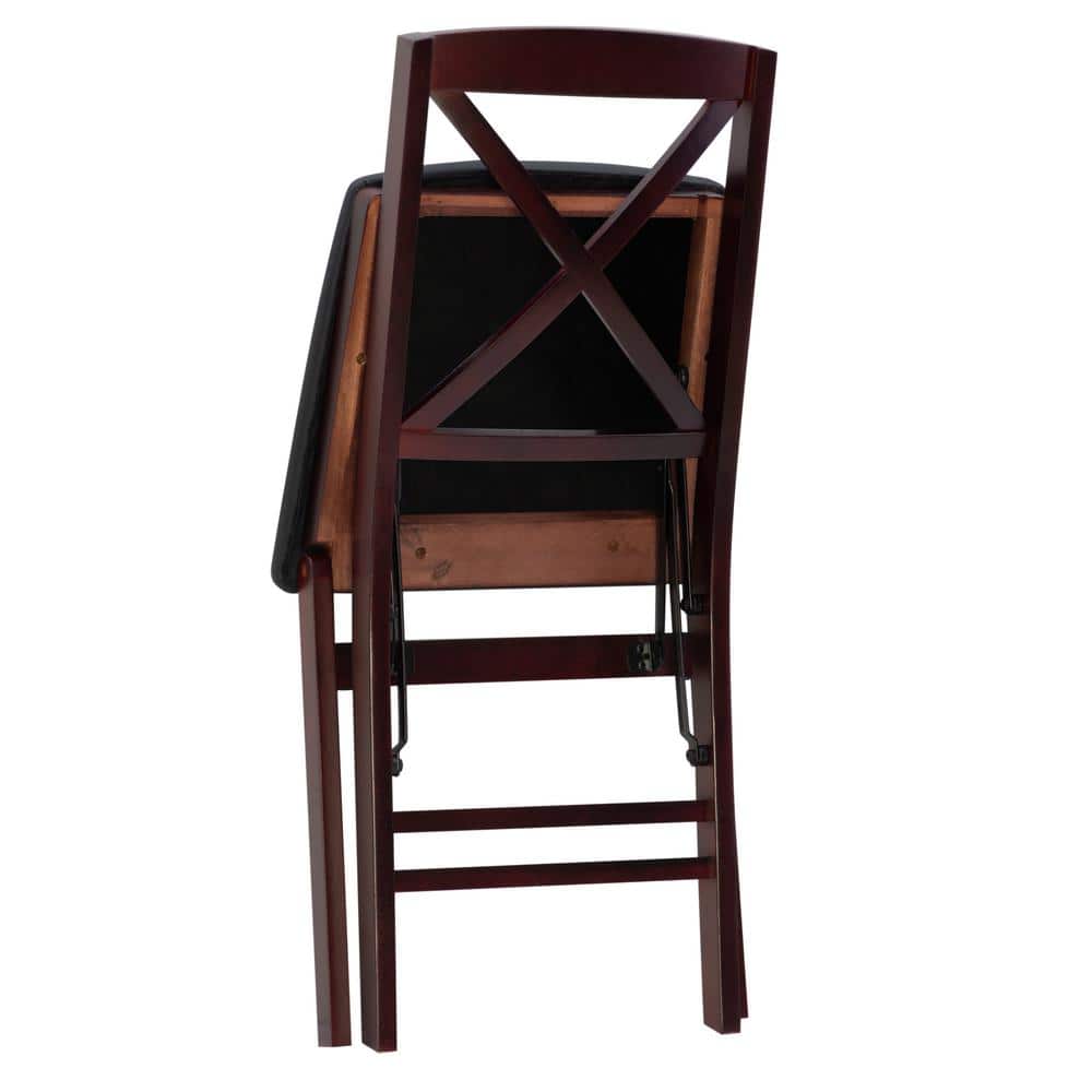 Brown Faux Leather High Cross Back Side Chair Set
